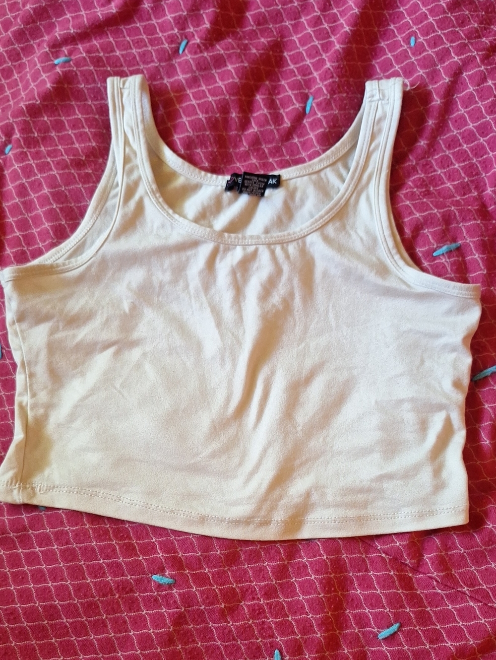 Everyday Cream Crop Tank Top - Casual Women's Crop